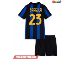 Lacne Dětský Futbalové dres Inter Milan Nicolo Barella #23 2026-27 Krátky Rukáv - Domáci (+ trenírky)